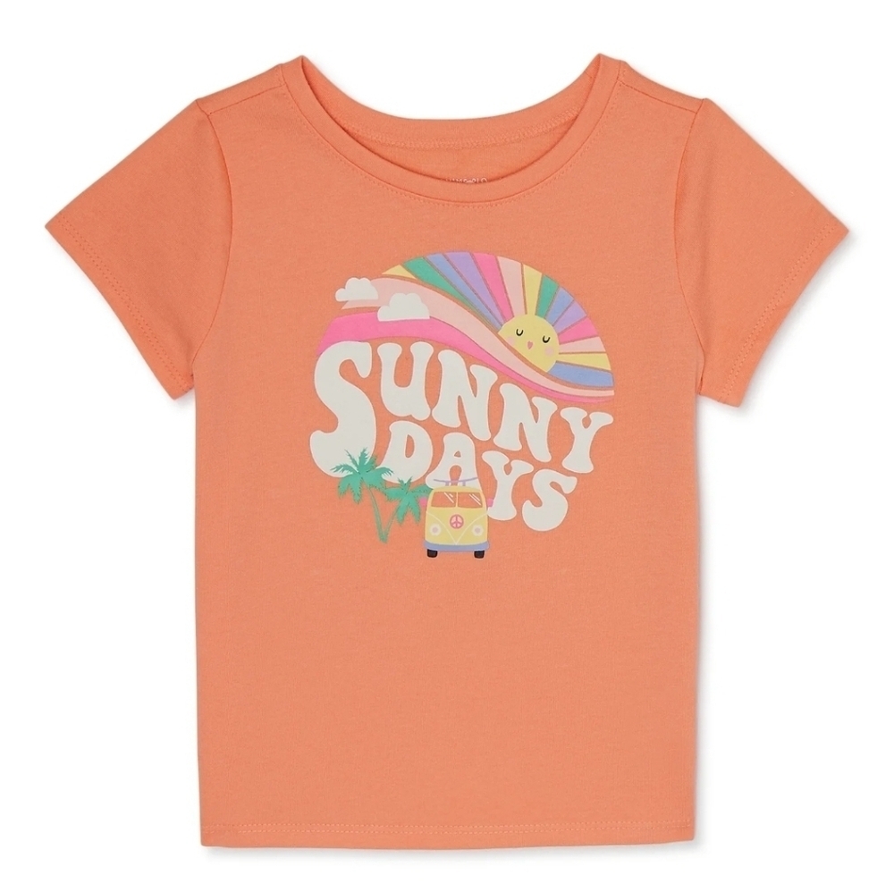 Garanimals Toddler Girl Short Sleeve Graphic T-Shirt Size 3T Bright Nectar EUC
